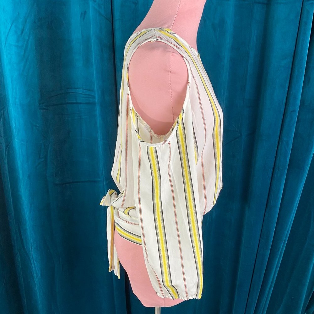 Sweet Wanderer Striped Cold Shoulder Top Blouse - Picture 3 of 8